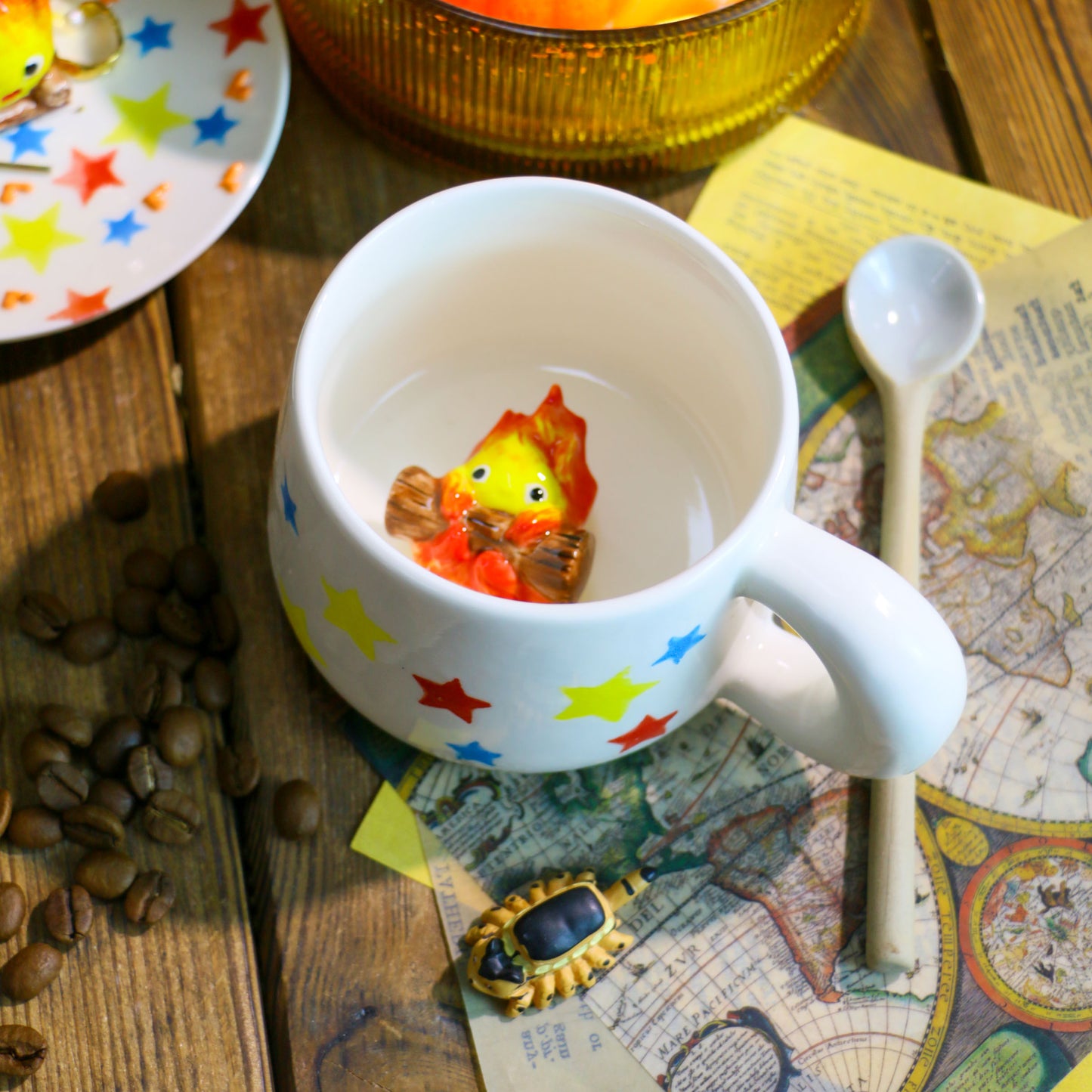 Handmade Calcifer Mug – Fiery Ghibli Magic for Tea & Coffee Lovers