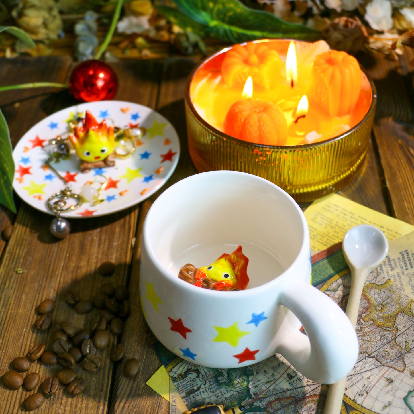 Handmade Calcifer Mug – Fiery Ghibli Magic for Tea & Coffee Lovers