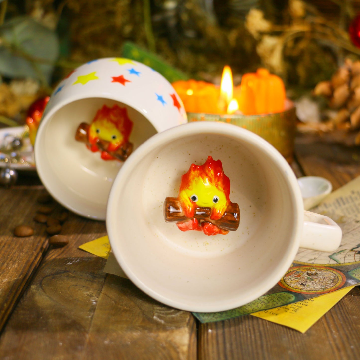 Handmade Calcifer Mug – Fiery Ghibli Magic for Tea & Coffee Lovers