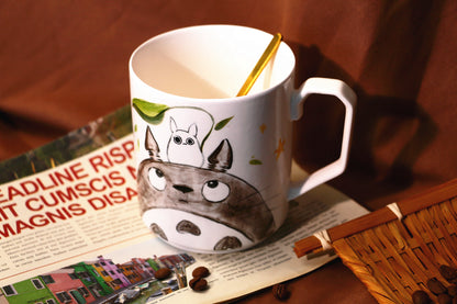 Totoro Handmade Ceramic Mug – 18oz Personalized Pottery Gift for Anime Lovers