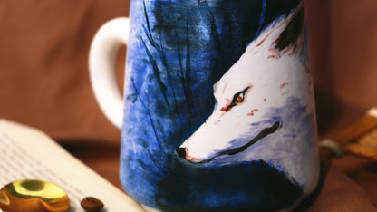 Princess Mononoke Ceramic Coffee Mug, Handmade Pottery Cup for Anime Lovers