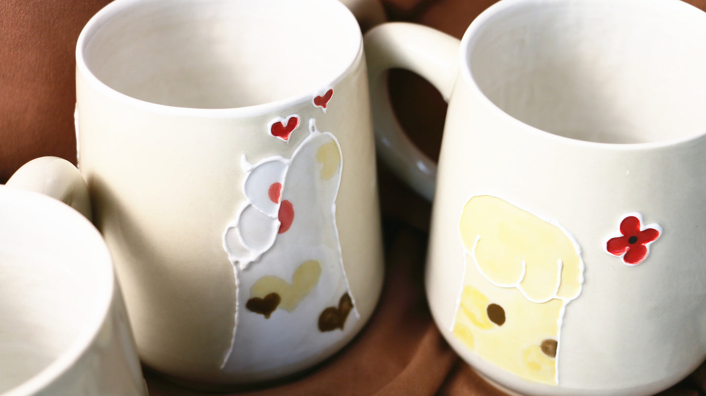 Cat Paw Ceramic Coffee Mug, Personalized Handmade Pottery Mug for Gifts