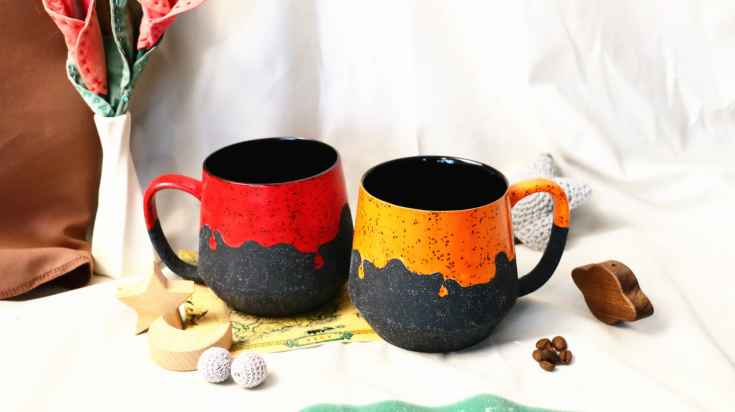 16oz Handmade Frosted Ceramic Mugs, Personalized Ceramic Cup for Coffee Lovers