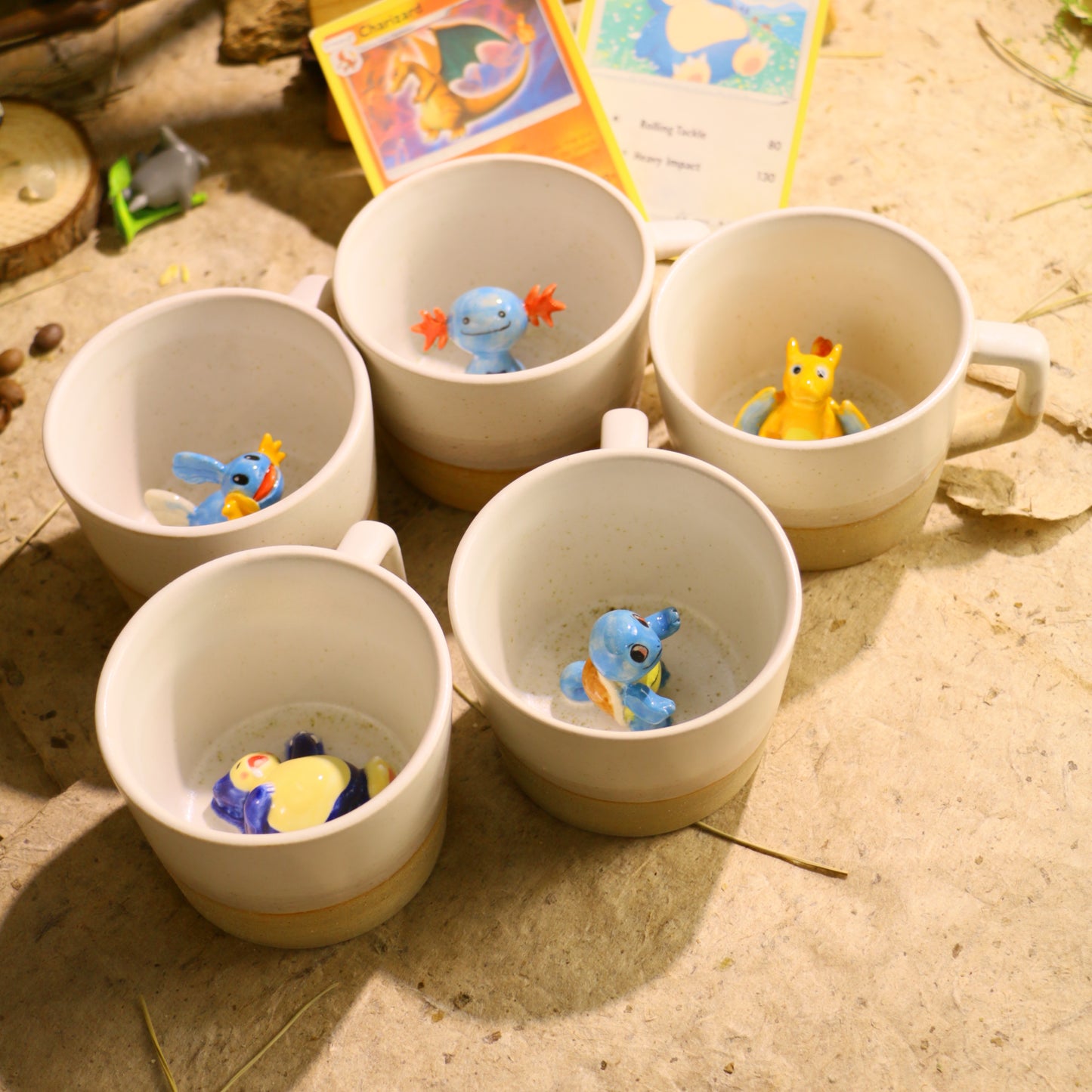 Handmade Pokémon-Inspired Ceramic Mug – Cute Anime Figurine Coffee Cup