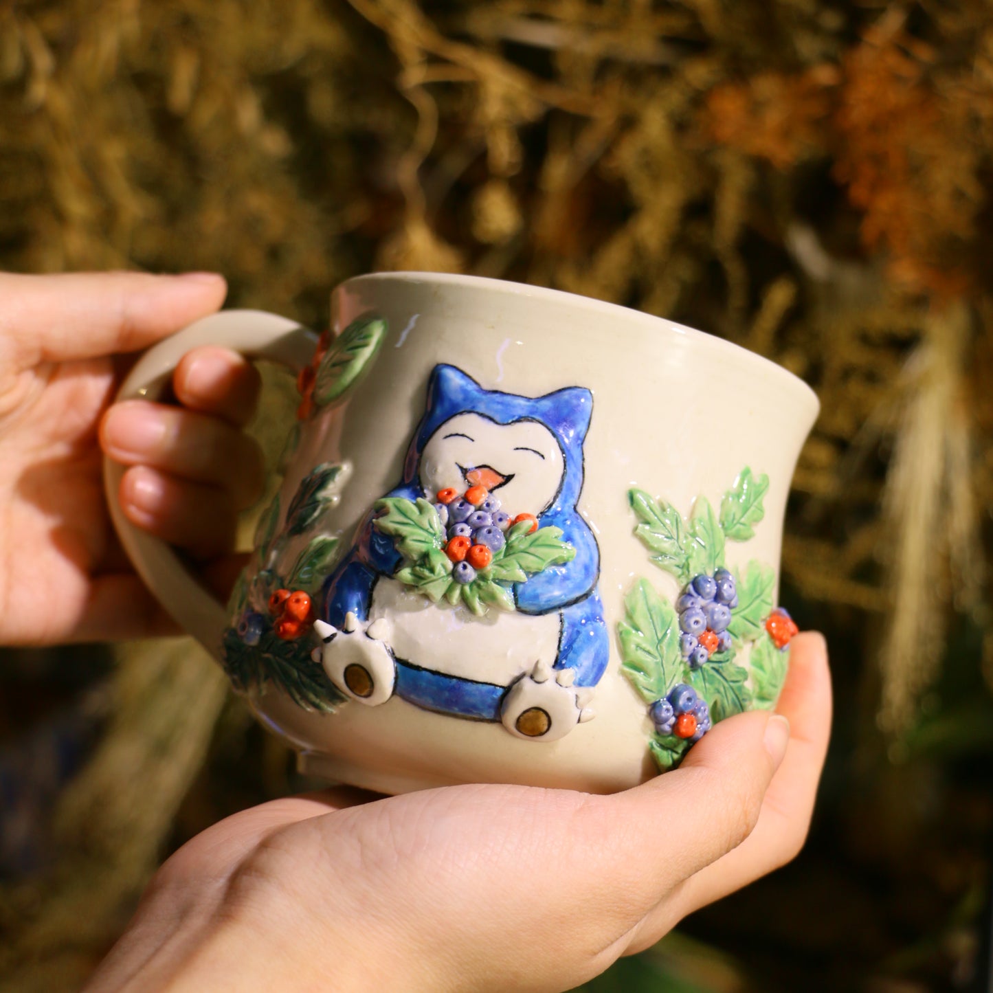 Custom Pokémon Ceramic Mug – Handmade 3D Relief Anime Cup for Gifts