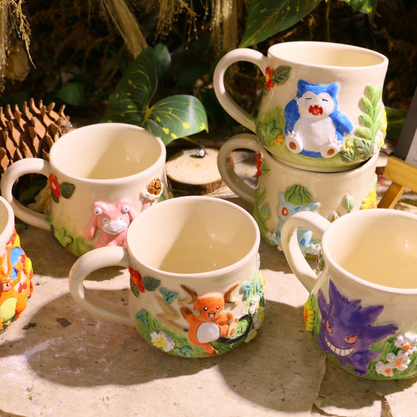 Custom Pokémon Ceramic Mug – Handmade 3D Relief Anime Cup for Gifts