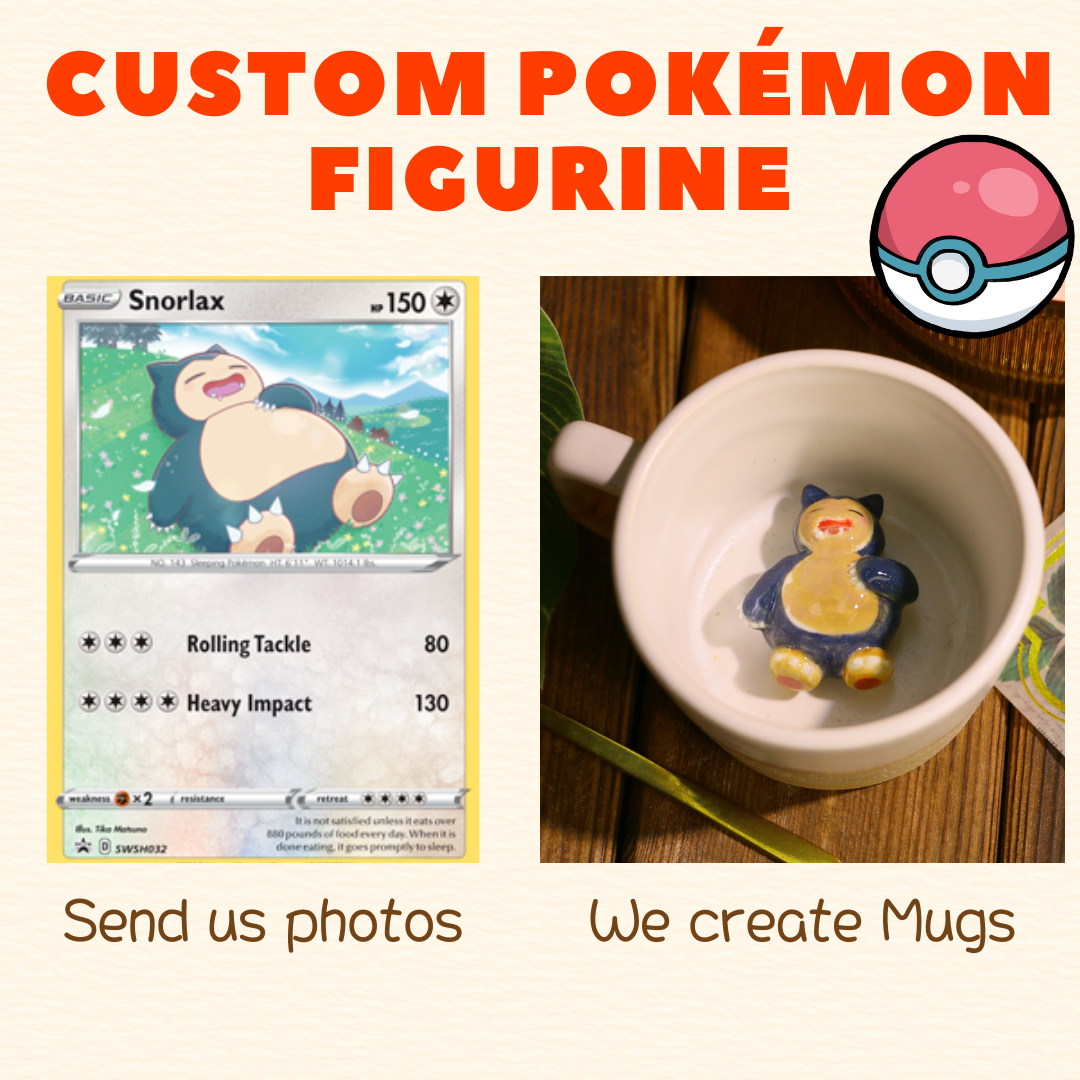 Handmade Pokémon-Inspired Ceramic Mug – Cute Anime Figurine Coffee Cup