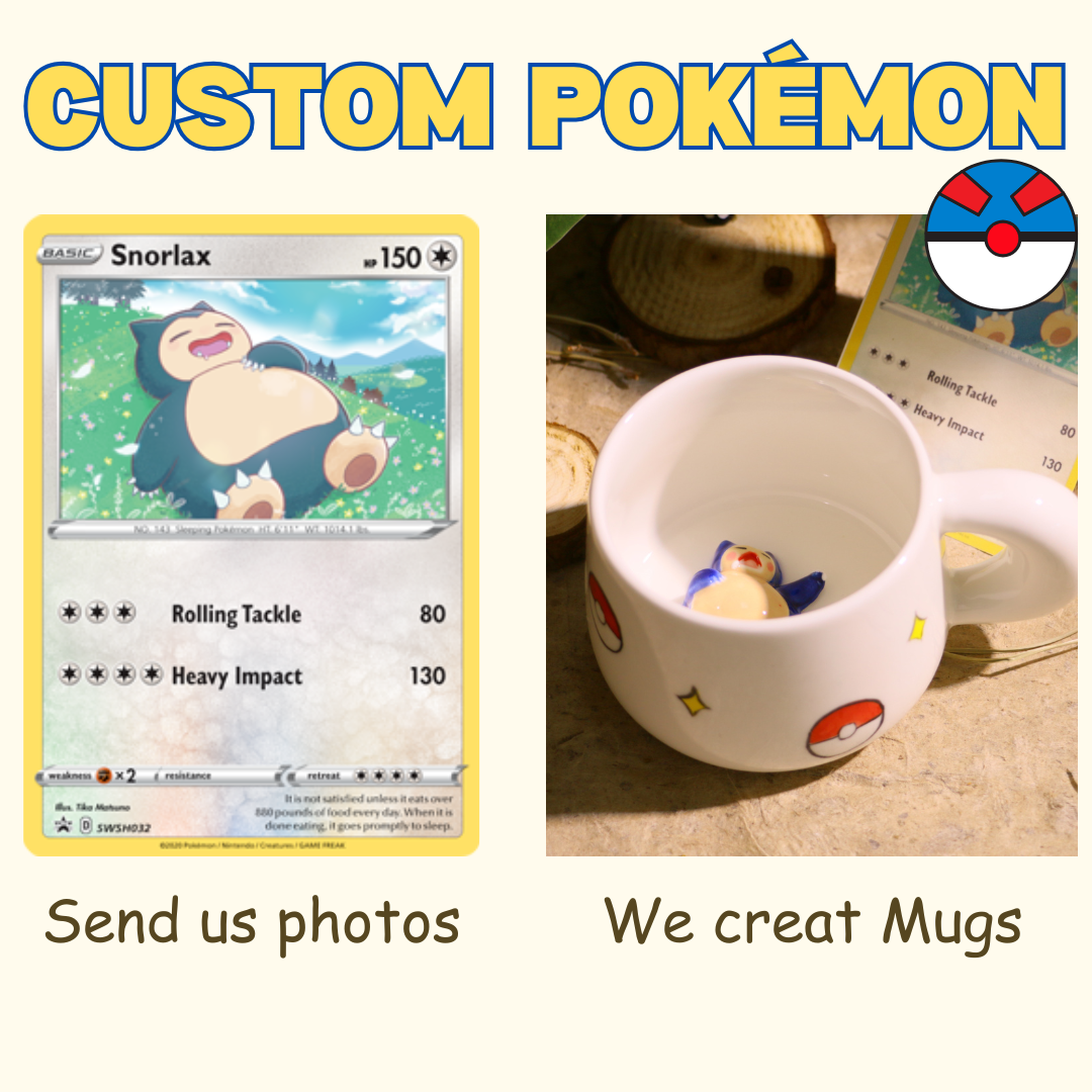 Custom Pokémon-Inspired Mug, Handmade Ceramic Coffee Cup with Surprise Character Inside