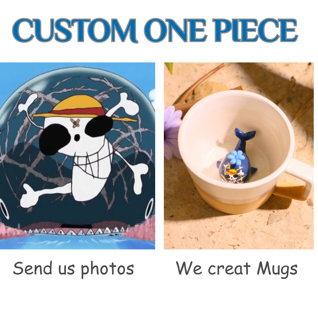 Handmade One Piece–Inspired Ceramic Mug – Custom Anime Character Figurine Cup