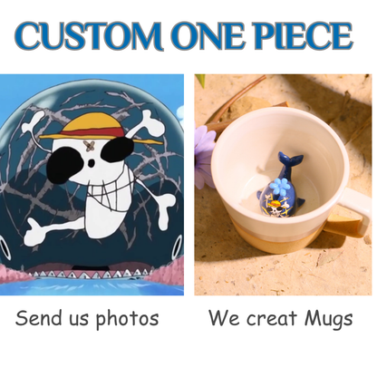 Handmade One Piece–Inspired Ceramic Mug – Custom Anime Character Figurine Cup