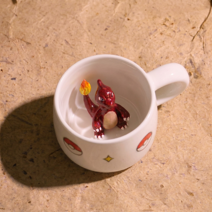 Handmade Charmander Mug, Custom Pokémon-Inspired Ceramic Coffee Cup