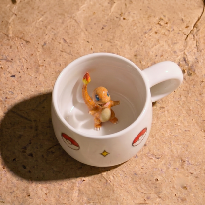 Handmade Charmander Mug, Custom Pokémon-Inspired Ceramic Coffee Cup