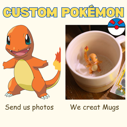 Handmade Charmander Mug, Custom Pokémon-Inspired Ceramic Coffee Cup