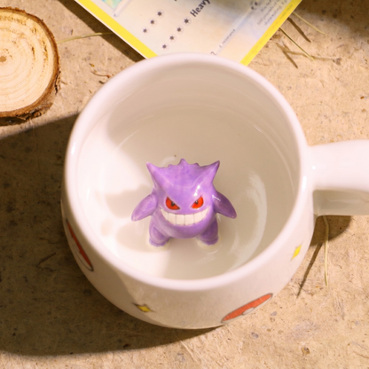 Custom Pokémon-Inspired Mug, Handmade Ceramic Coffee Cup with Surprise Character Inside