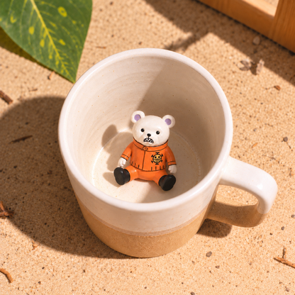 Handmade One Piece–Inspired Ceramic Mug – Custom Anime Character Figurine Cup