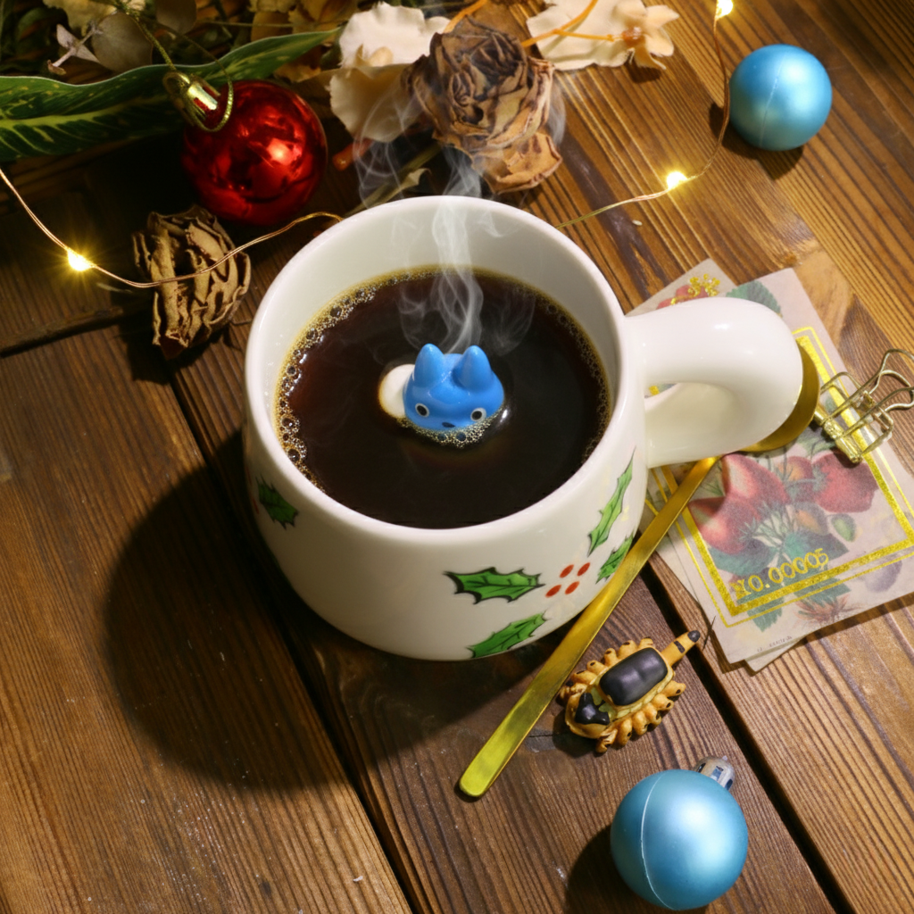 Handmade Christmas Totoro Mug – Festive Ghibli Vibes for Holiday Tea & Coffee Lovers