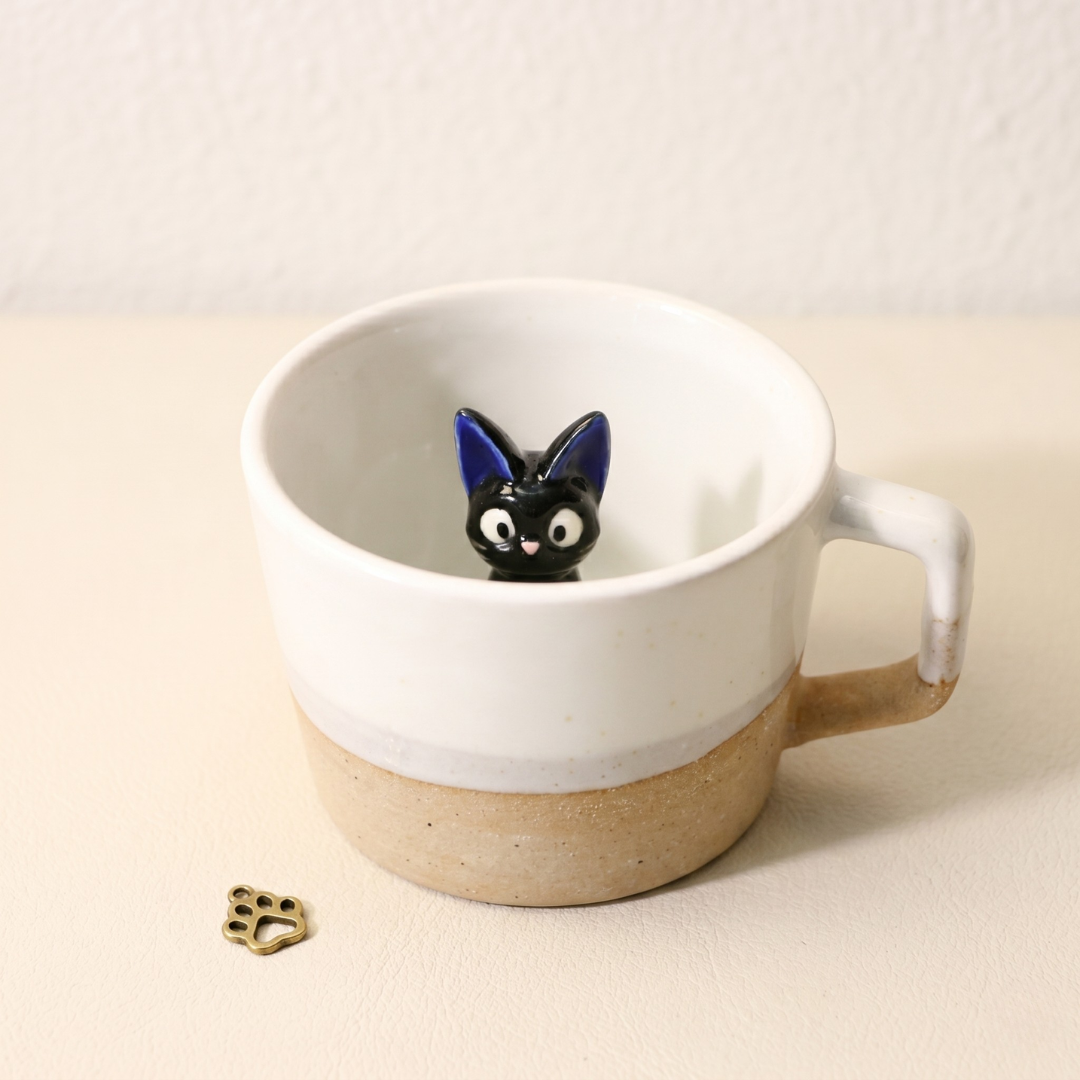 Custom Ceramic Pet Mug, Personalized Coffee Cup with Dog or Cat Figurine
