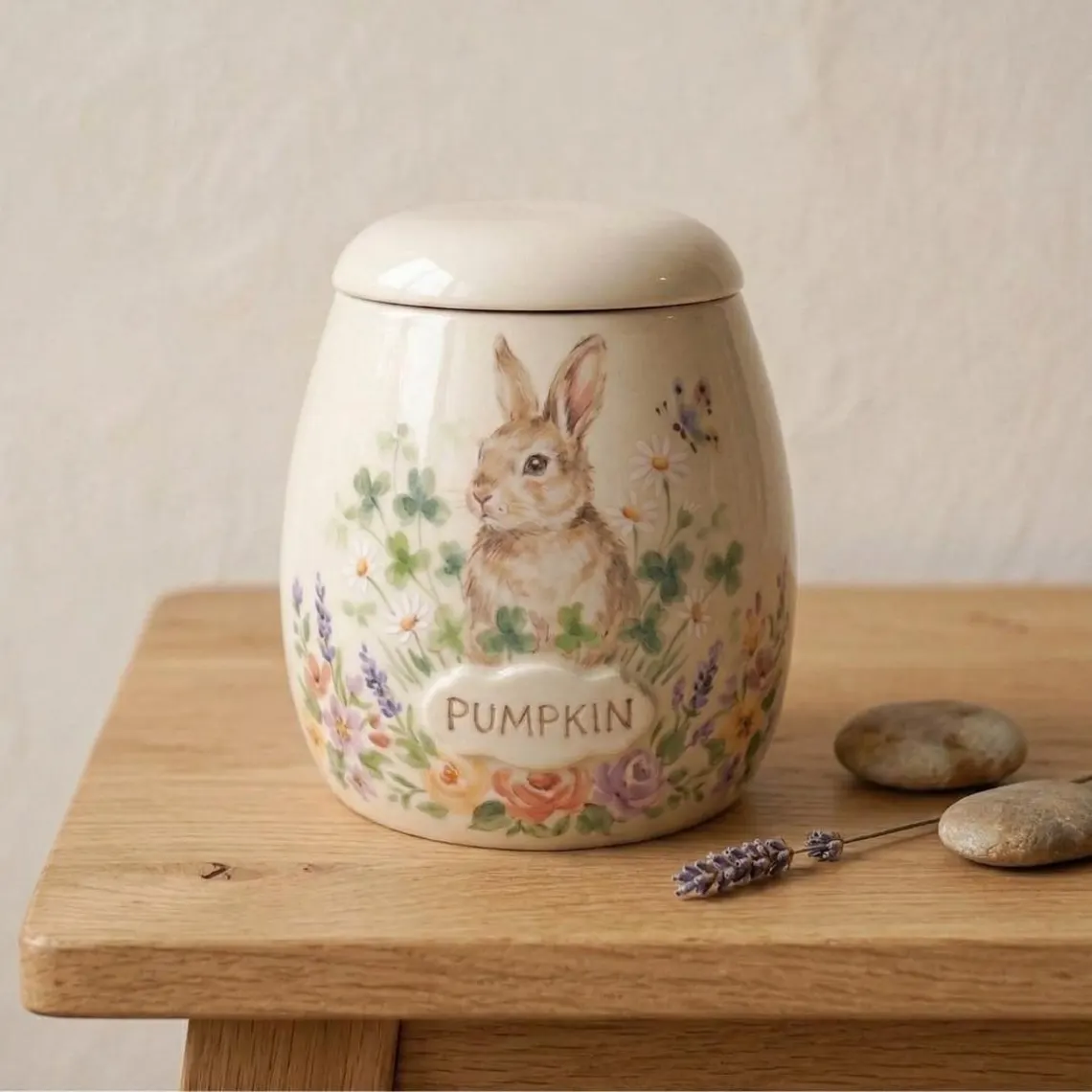 Custom Pet Portrait Ceramic Memorial Urn – Handmade Pet Ashes Keepsake