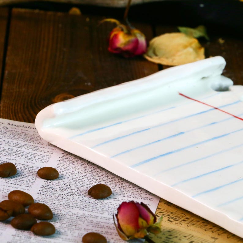 Custom Ceramic Note Magnet, Handmade Dry Erase Fridge Notepad