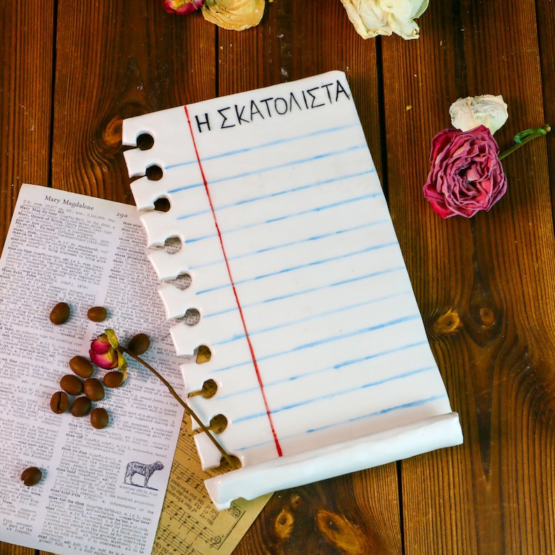 Custom Ceramic Note Magnet, Handmade Dry Erase Fridge Notepad