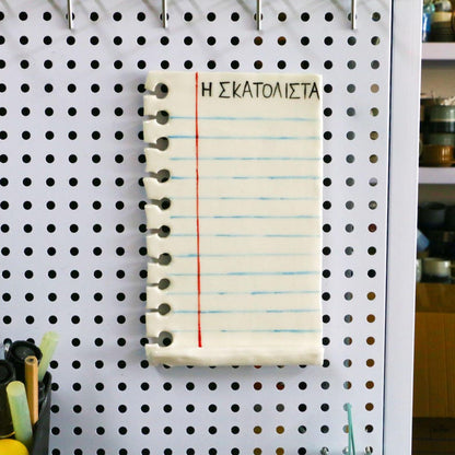 Custom Ceramic Note Magnet, Handmade Dry Erase Fridge Notepad