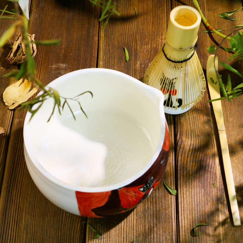 Custom Pet Portrait Matcha Bowl - Hand-Painted Ceramic Chawan