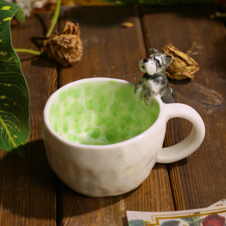 Custom Pet Portrait Mug with 3D Sculpture, Personalized Handmade Ceramic Cup for Pet Lovers