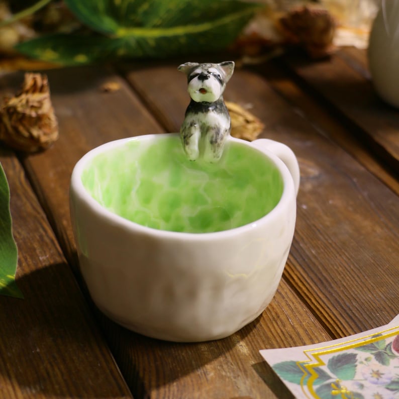 Custom Pet Portrait Mug with 3D Sculpture, Personalized Handmade Ceramic Cup for Pet Lovers