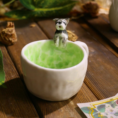 Custom Pet Portrait Mug with 3D Sculpture, Personalized Handmade Ceramic Cup for Pet Lovers