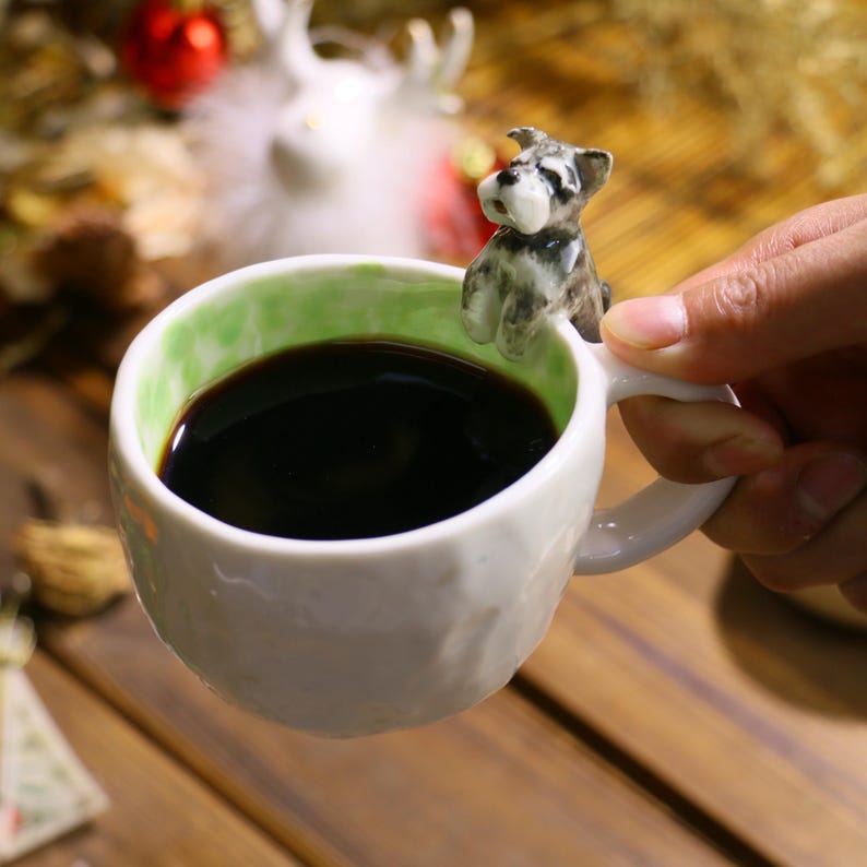 Custom Pet Portrait Mug with 3D Sculpture, Personalized Handmade Ceramic Cup for Pet Lovers