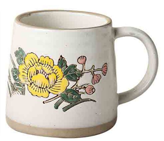 Hand-painted Flower Ceramic mug, Handmade Personalized Coffee mug