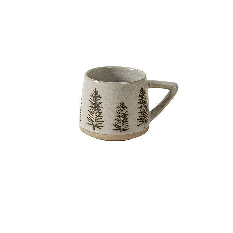 Ceramic Coffee Mug Handmade, Retro Personalized Pottery Mug