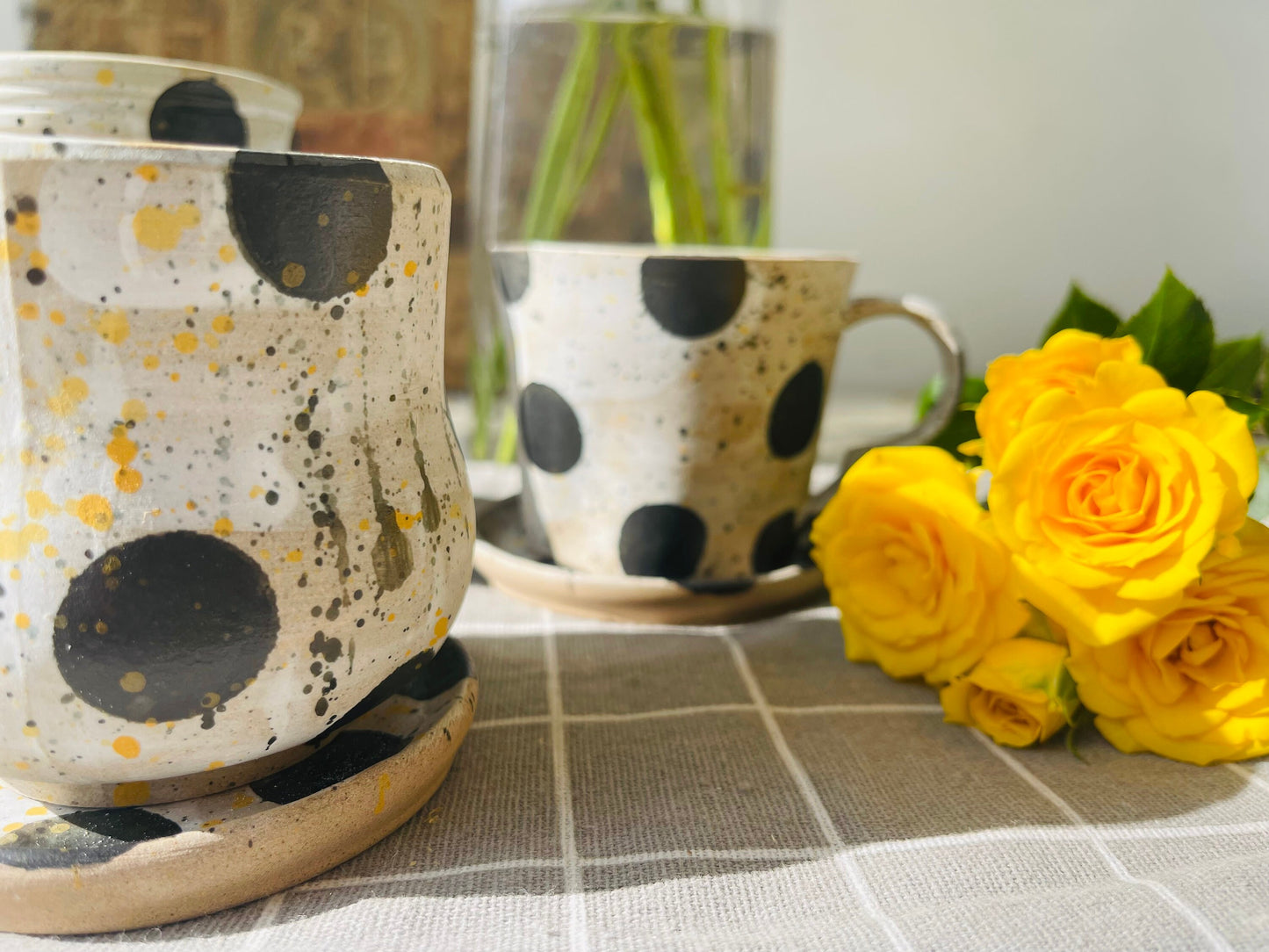 Ceramic Coffee Mug Handmade, Wave Point Personalized Mug