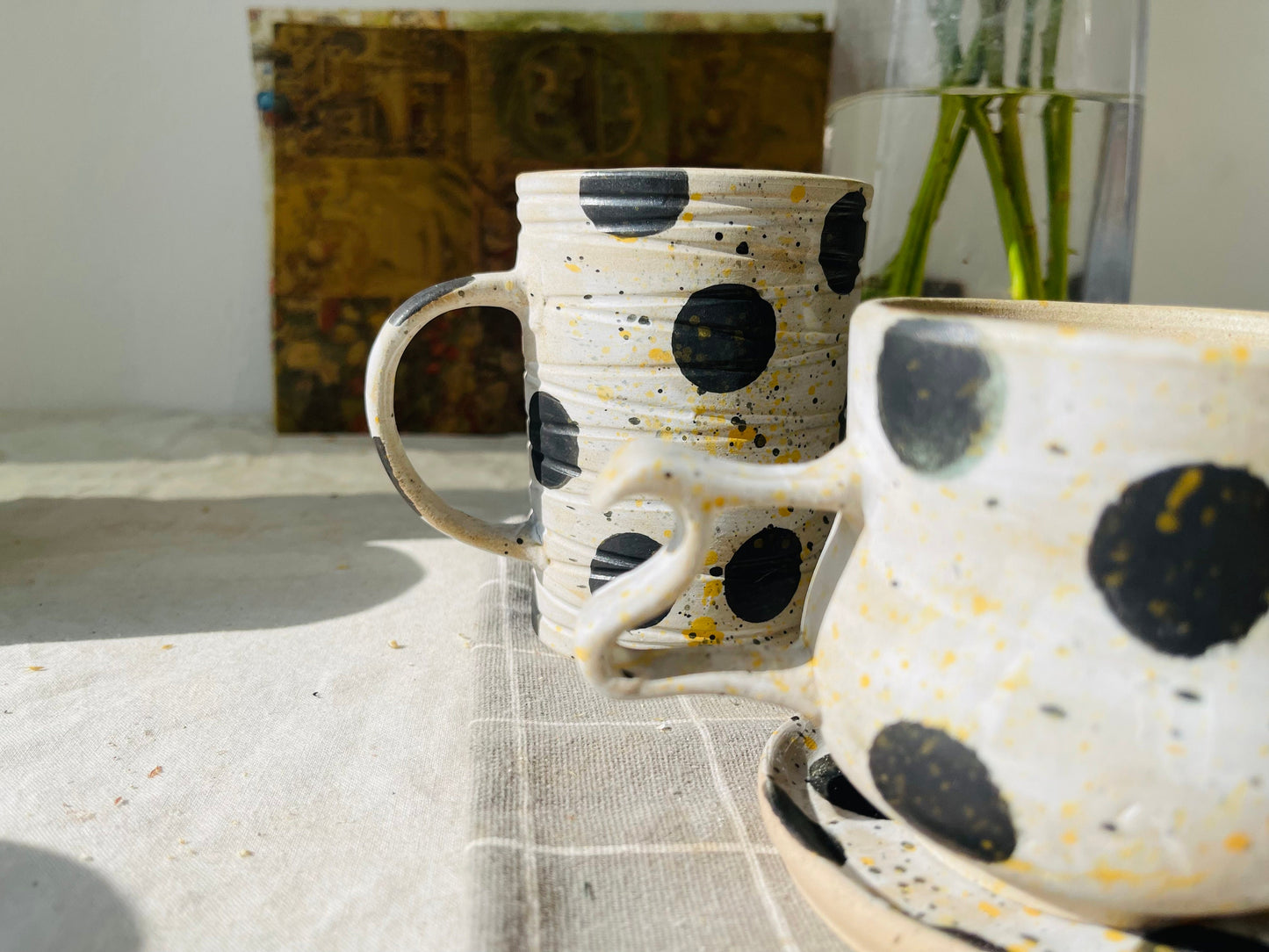 Ceramic Coffee Mug Handmade, Wave Point Personalized Mug