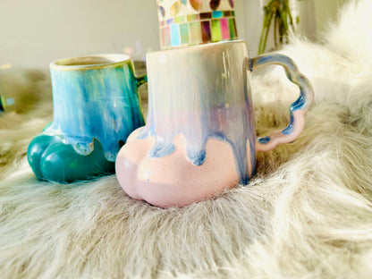 Personalisierte Katzenpfote Keramik Kaffeetasse, Hundepfote Niedliche individuelle Keramiktasse Handarbeit,
