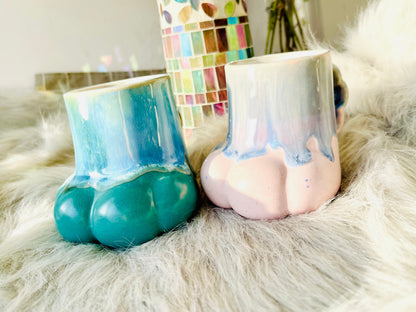 Personalisierte Katzenpfote Keramik Kaffeetasse, Hundepfote Niedliche individuelle Keramiktasse Handarbeit,