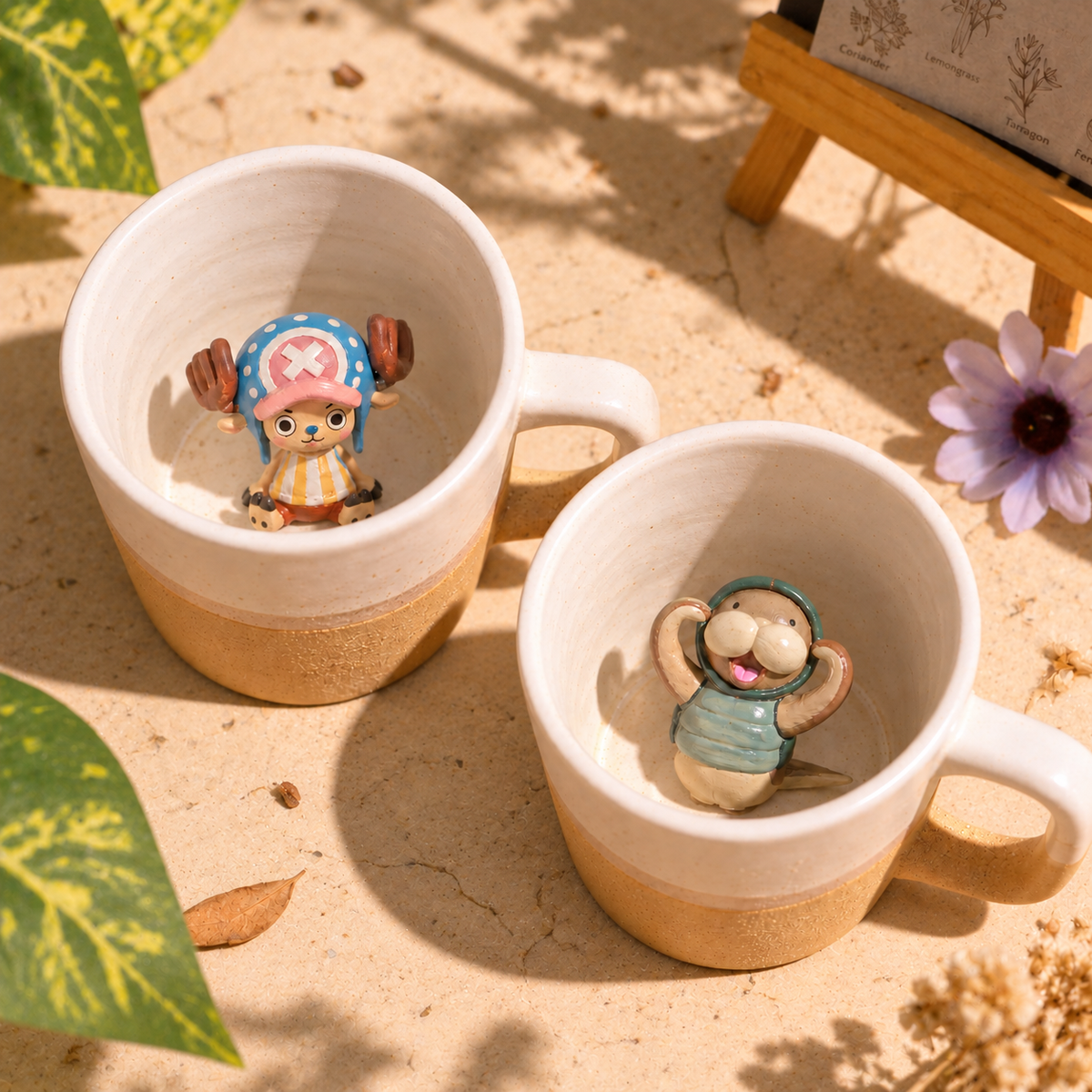 Handmade One Piece–Inspired Ceramic Mug – Custom Anime Character Figurine Cup