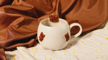 Handmade 3D Bear Mug – Cute Ceramic Coffee Cup with Adorable Bear Accents