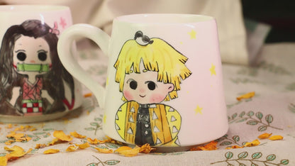 Demon-Slayer Agatsuma Zen'itsu Ceramic Mugs, Personalized Ceramic Cup for Anime Lovers