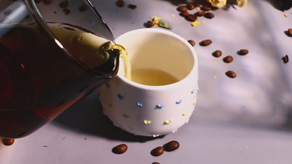 Handmade 3D Heart Mug – Cute Ceramic Coffee Cup with Raised Heart Details