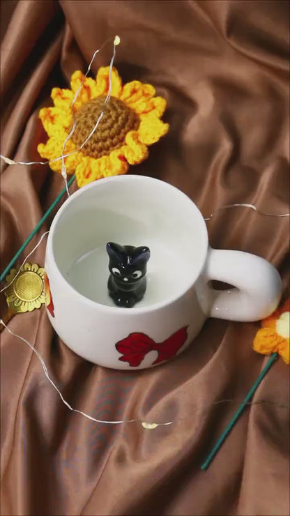 Jiji Handmade Anime Ceramic Coffee Mug, Character Inside Mug for Gifts