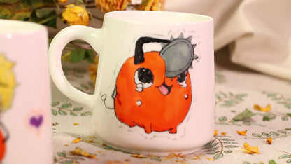 Chainsawman Denji Handmade Ceramic Mug, Personalized Ceramic Cup for Anime Lovers