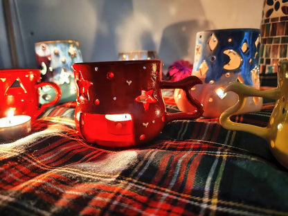Handcrafted Ceramic Candle Holders for Christmas Gift