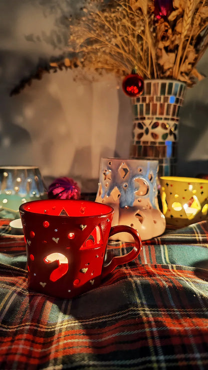 Handcrafted Ceramic Candle Holders for Christmas Gift