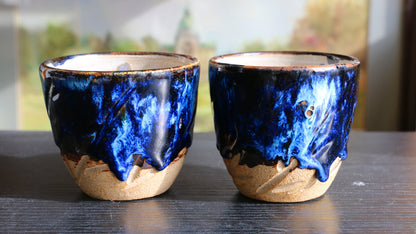 Ceramic Coffee Mug Handmade,  Personalized Mysterious Blue Pottery Mug