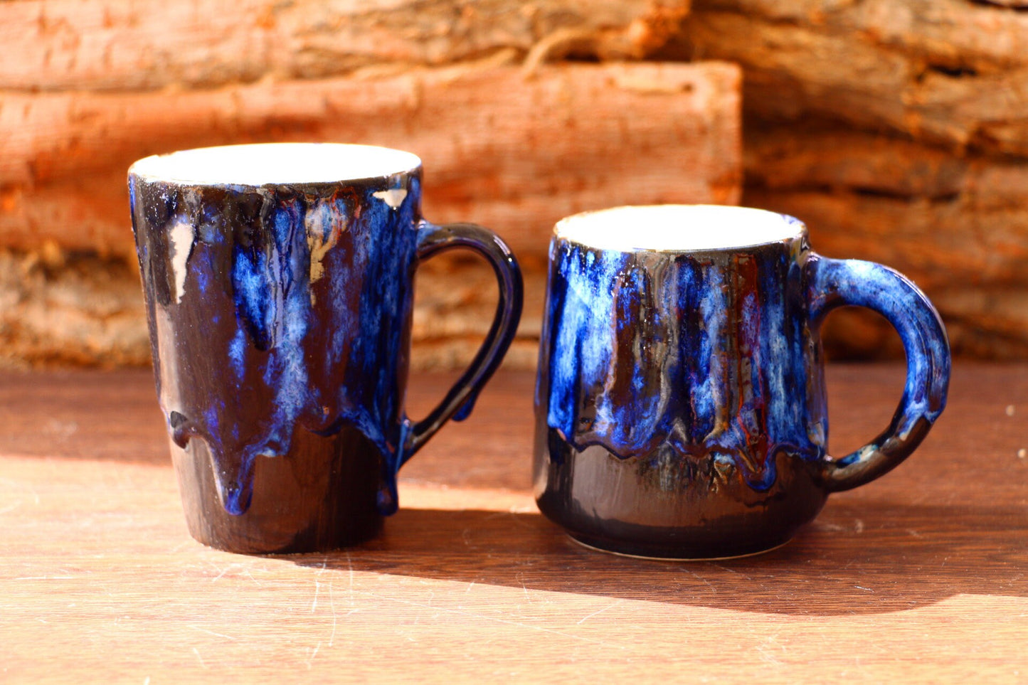 Personalized Ceramic Coffee Mug, Handmade Blue Tears Mug