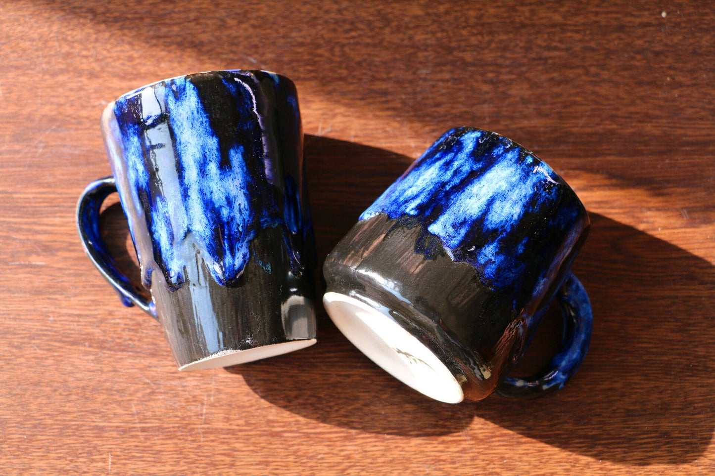 Personalized Ceramic Coffee Mug, Handmade Blue Tears Mug