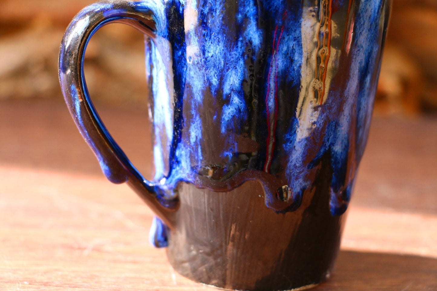 Personalized Ceramic Coffee Mug, Handmade Blue Tears Mug