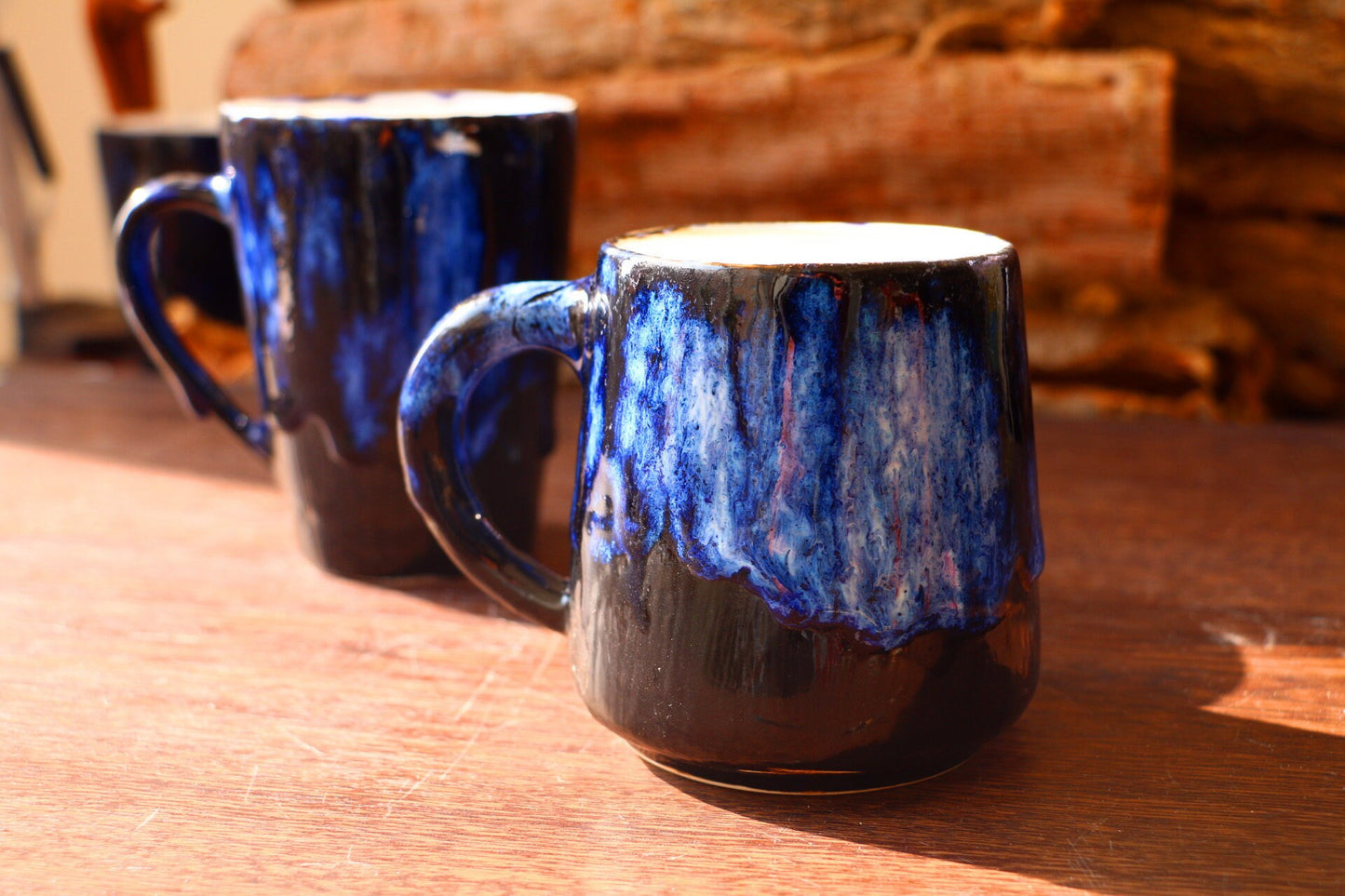 Personalized Ceramic Coffee Mug, Handmade Blue Tears Mug