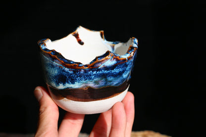 Ceramic  Blue Flower Pot, Succulent Plants, Mini Garden